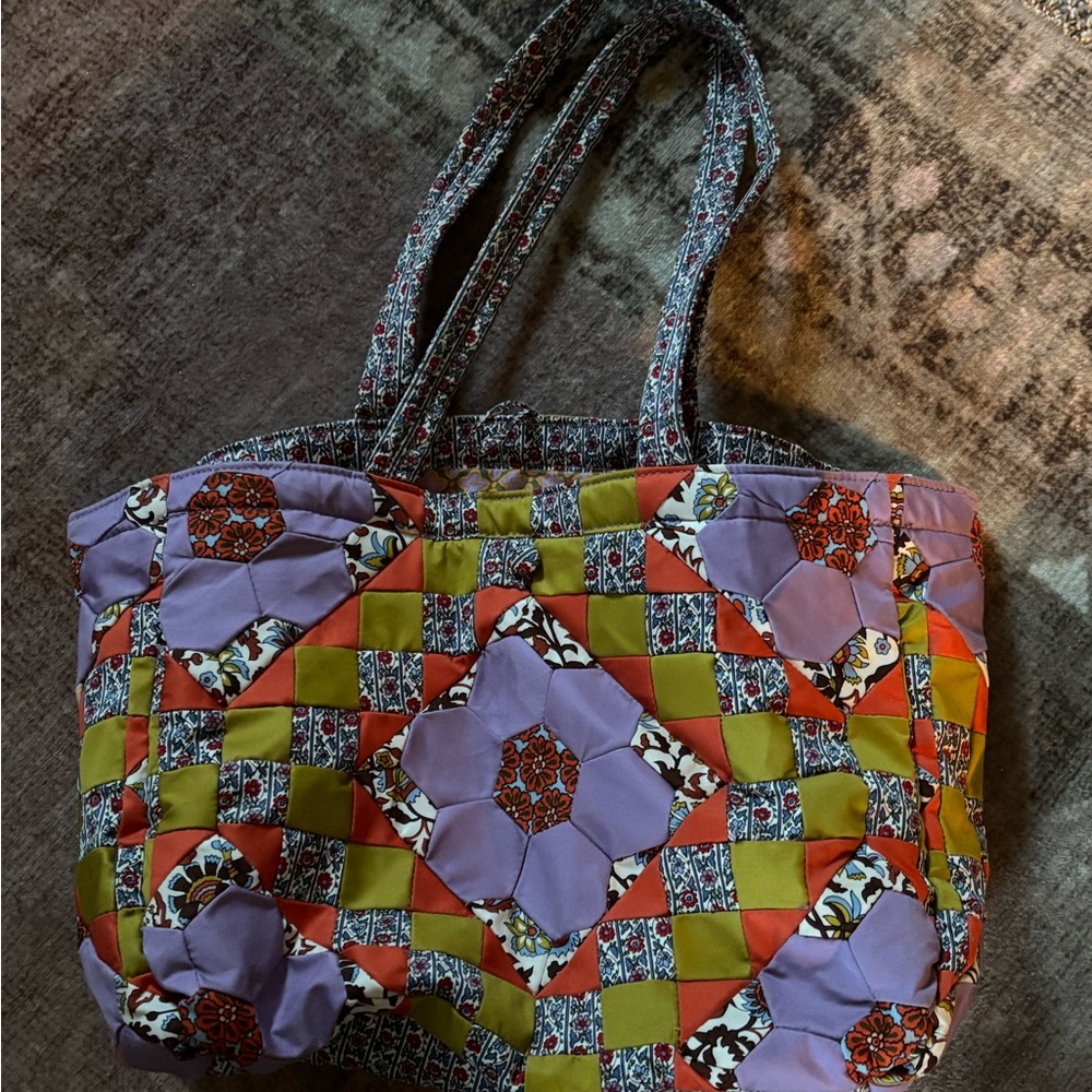 Vera Bradley Patchwork Tote - Purple, Orange, Yellow